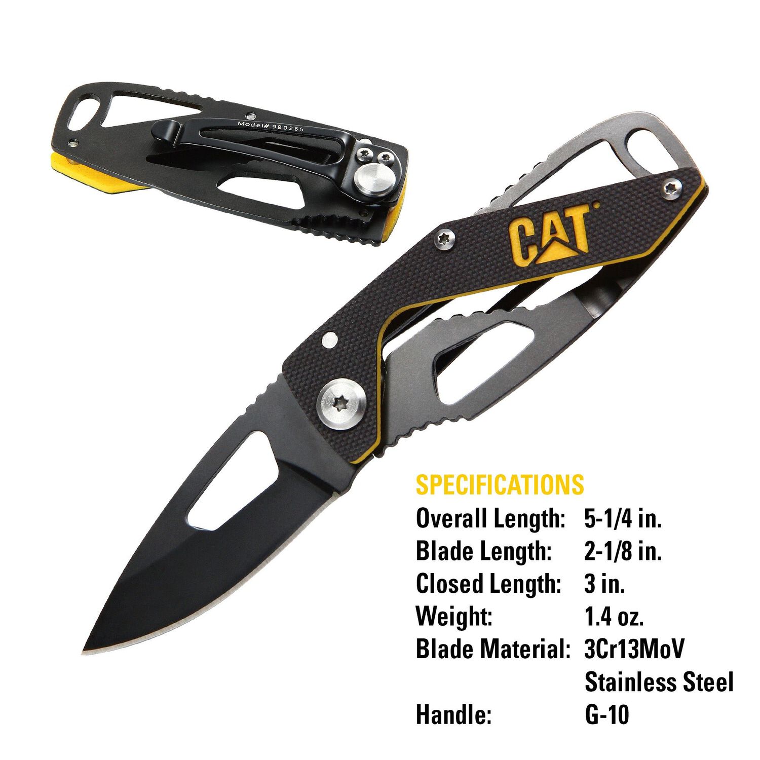 Cuchillo Navaja Mas Llavero Multiherramienta Con Luz Cat 980361n image number 2.0