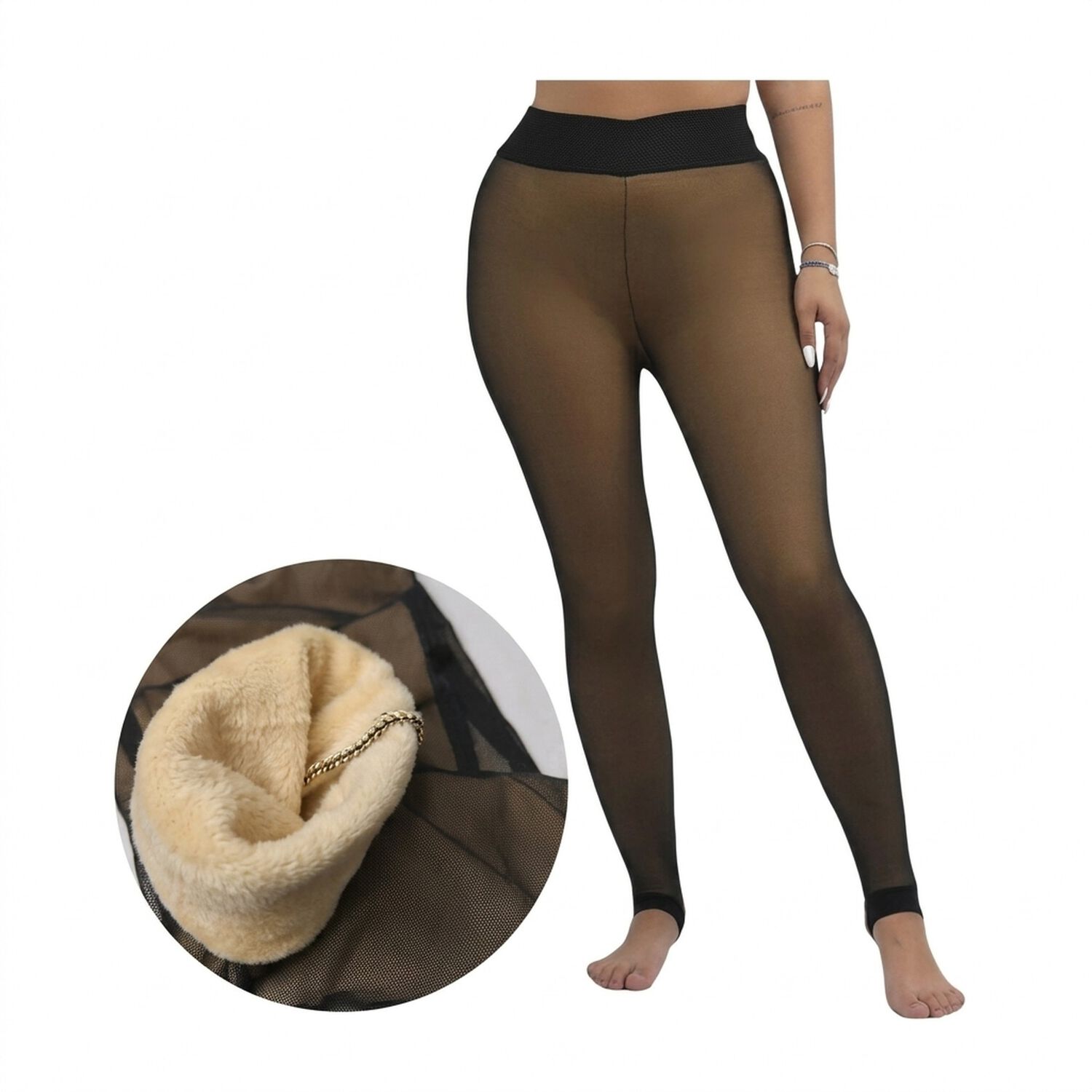 Calza Panty Con Chiporro Efecto Piel Talla Unica (de Xs A L) image number 0.0
