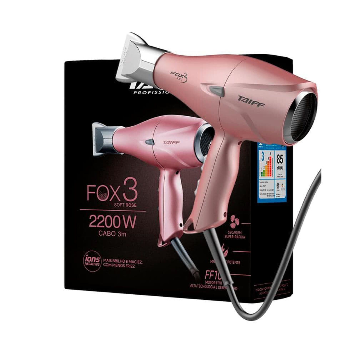 Secador Fox Ion 3 2200w Soft Rose Taiff image number 2.0