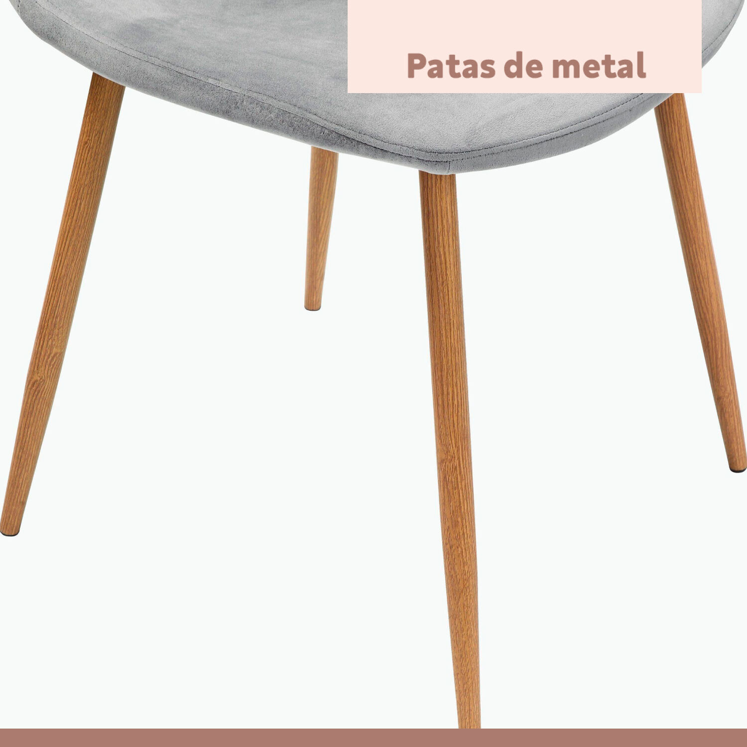 Pack De 4 Sillas Spoon Terciopelo - Gris image number 6.0