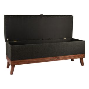 Banqueta Con Baúl Incy Grafito Omega 120x40x50 Cm Máxima Design