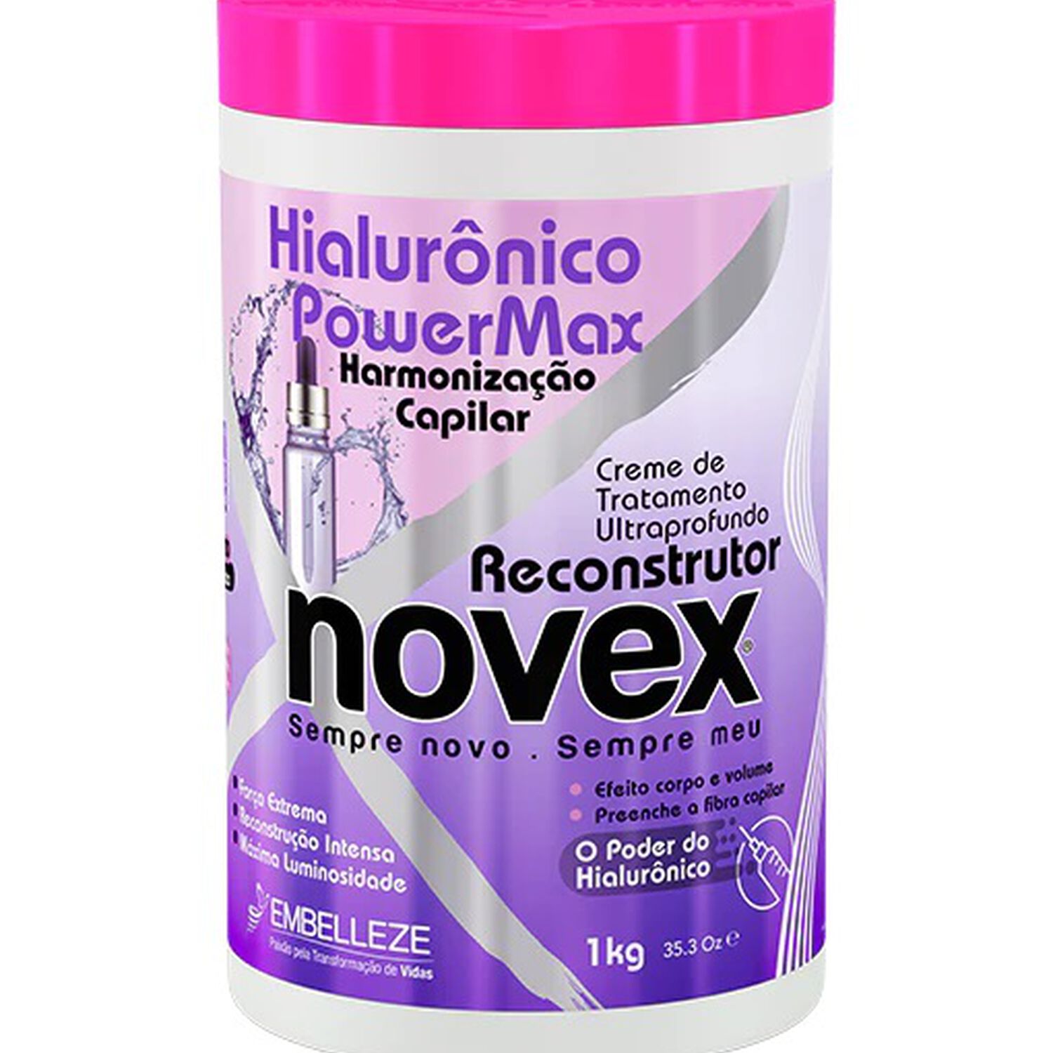 Crema Tratamiento Hialuronico Power Max 1kg Novex image number 0.0