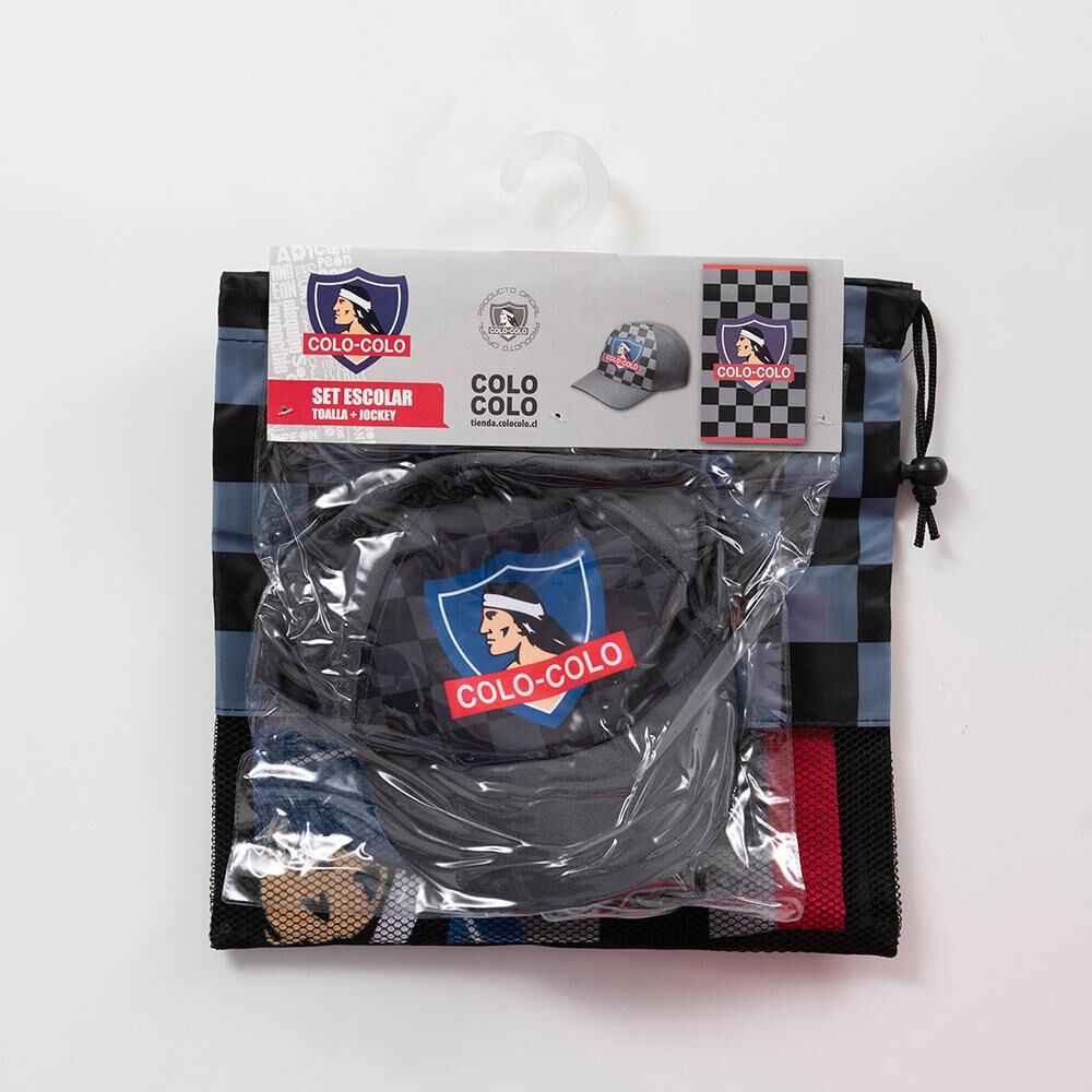 Set De Toalla De Playa +jockey+bolso / Colo-colo Cuadros / 140x70 Cm image number 4.0