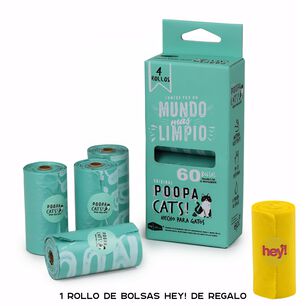 Pack Bolsas Poopa Cats! Desechos Mascotas (4+1 De Regalo)