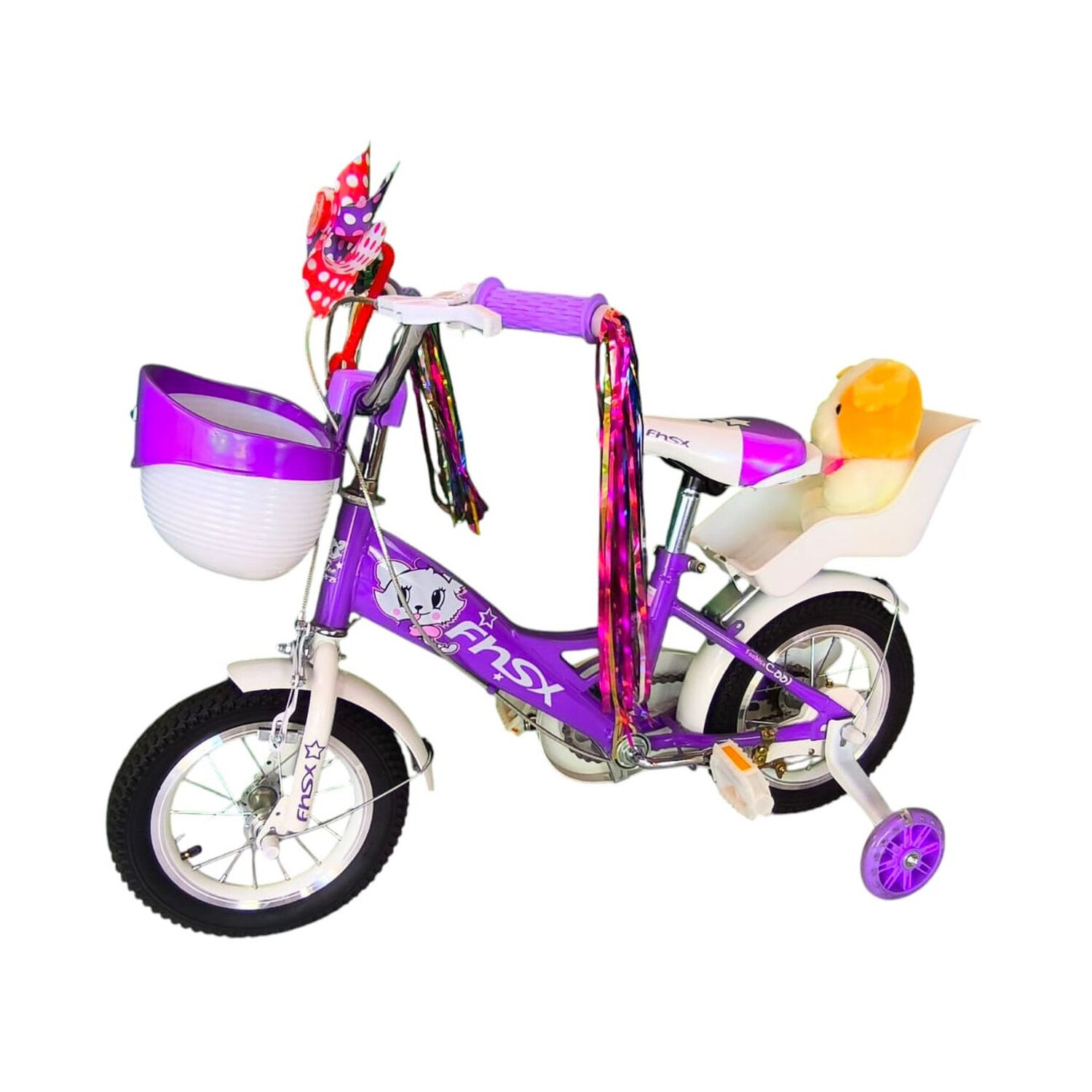 Bicicleta Aro 12 Infantil Con Peluchero Lila Fnsx image number 3.0