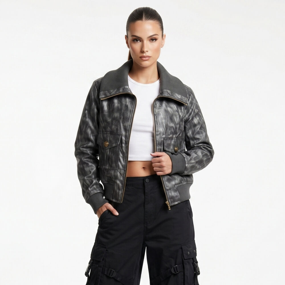 Chaqueta Ecocuero Bomber Mujer Phoebe image number 0.0
