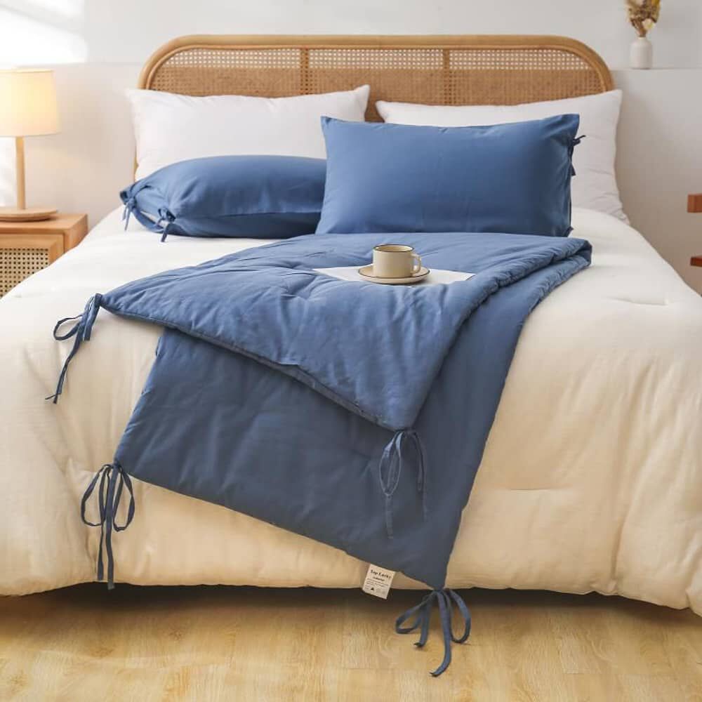 Set De Piecera De Lino Con 2 Fundas De Almohada image number 2.0