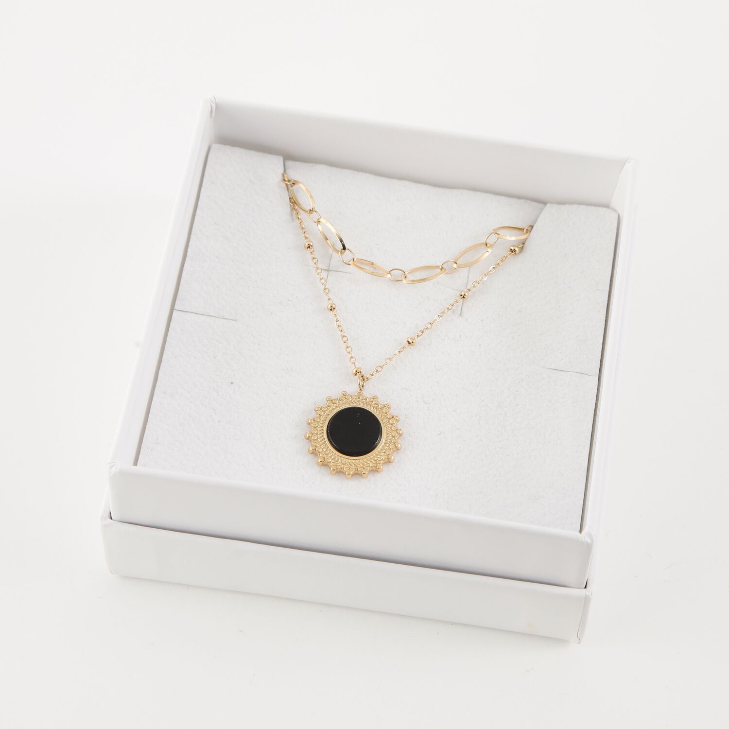 Collar Doble 19v69 Italia Dorado Mujer Stne534 image number 2.0