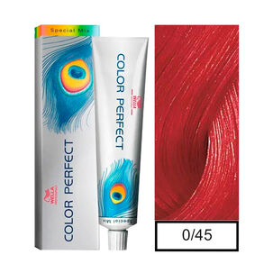 Wella - Tintura Permanente Color Perfect Special Mix 0/45 Rojo Caoba 60gr + Oxidante 20vol 60ml