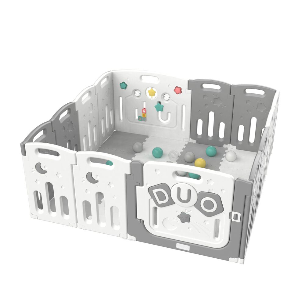 Corral Did&aacute;ctico De Juegos Duo Grey + Alfombra + Pelotas image number 2.0