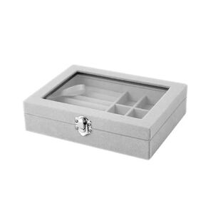 Cosmetiquero Caja Organizador De Joyas Portatil Gris