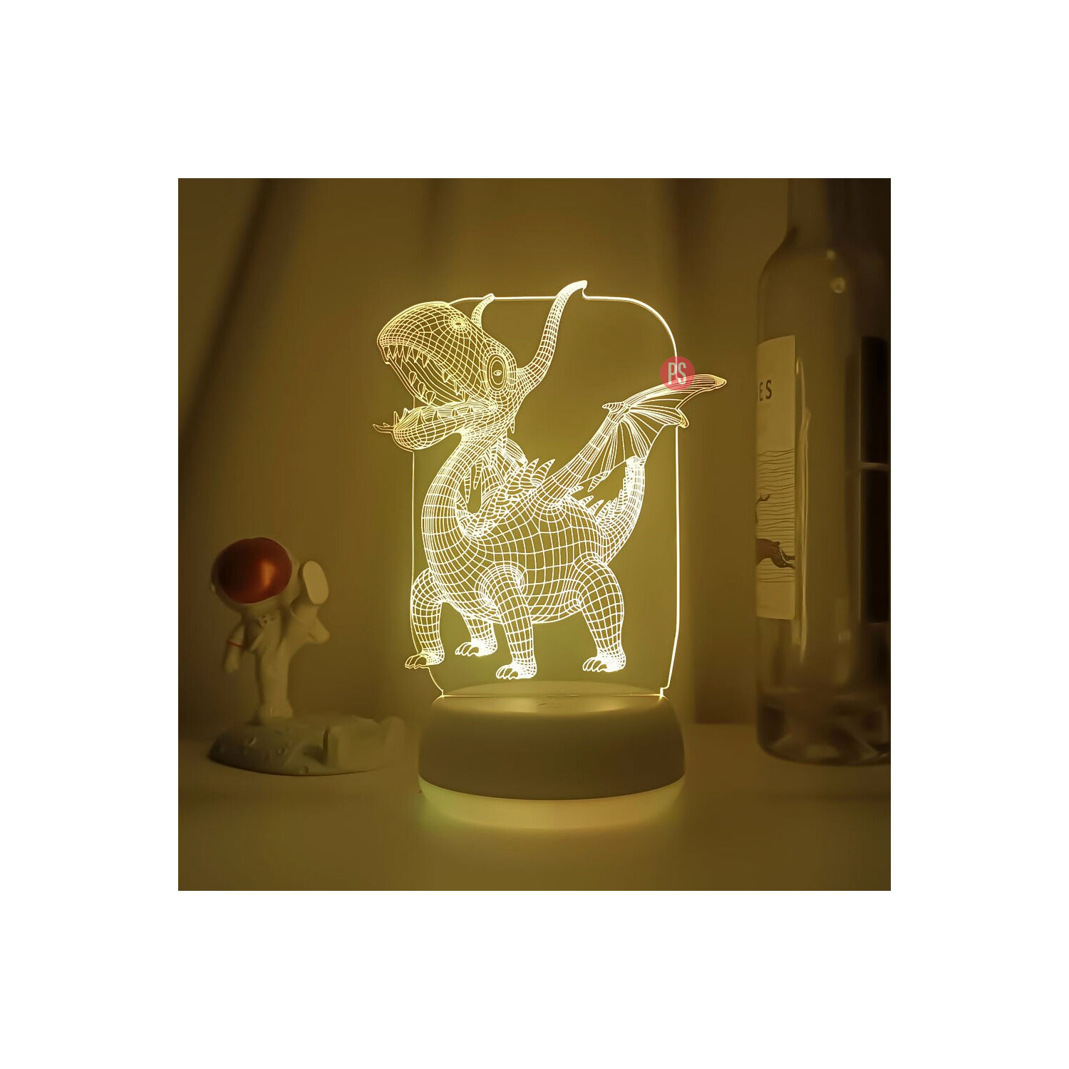 L&aacute;mpara Espantacuco Led 3d Para Ni&ntilde;os Dinosaurio - Ps image number 1.0
