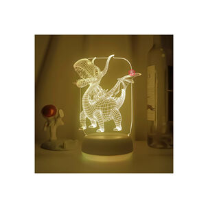 L&aacute;mpara Espantacuco Led 3d Para Ni&ntilde;os Dinosaurio - Ps