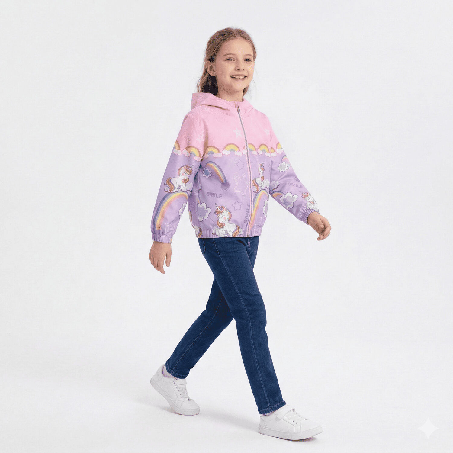 Chaqueta Ni&ntilde;o Impermeable Con Capucha Cortaviento Infantil image number 2.0