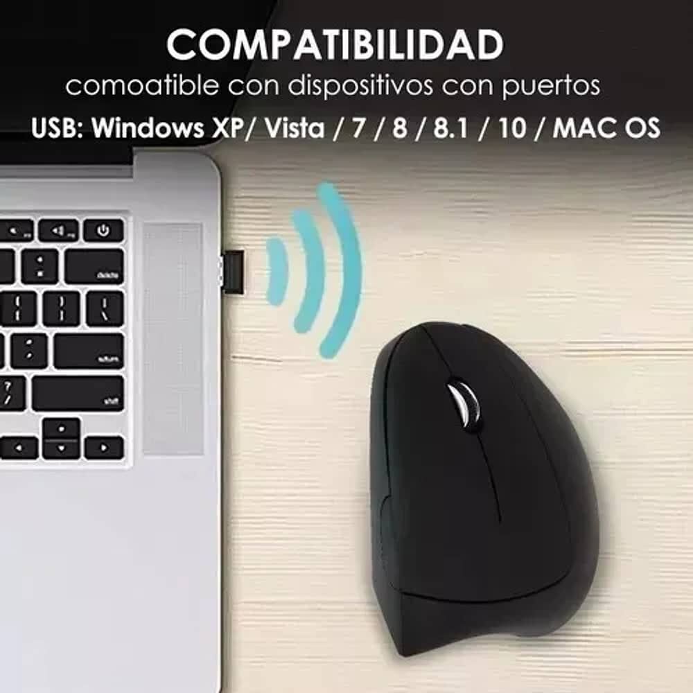 Raton Vertical Mouse Inalambrico Ergonomico Gamer 2.4g Usb image number 2.0