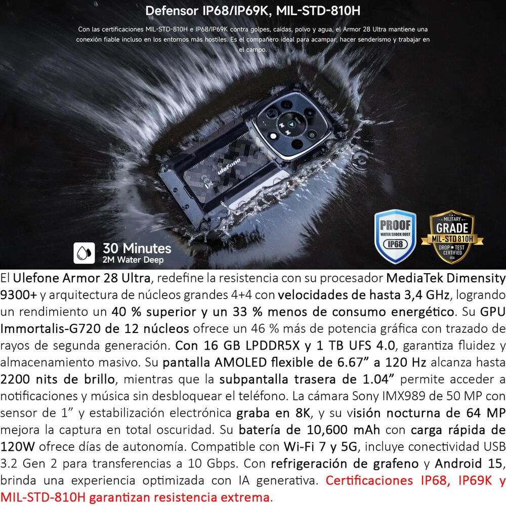 Ulefone Armor 28 Ultra - Smartphone 5g Resistente Con Pantalla Amoled image number 1.0
