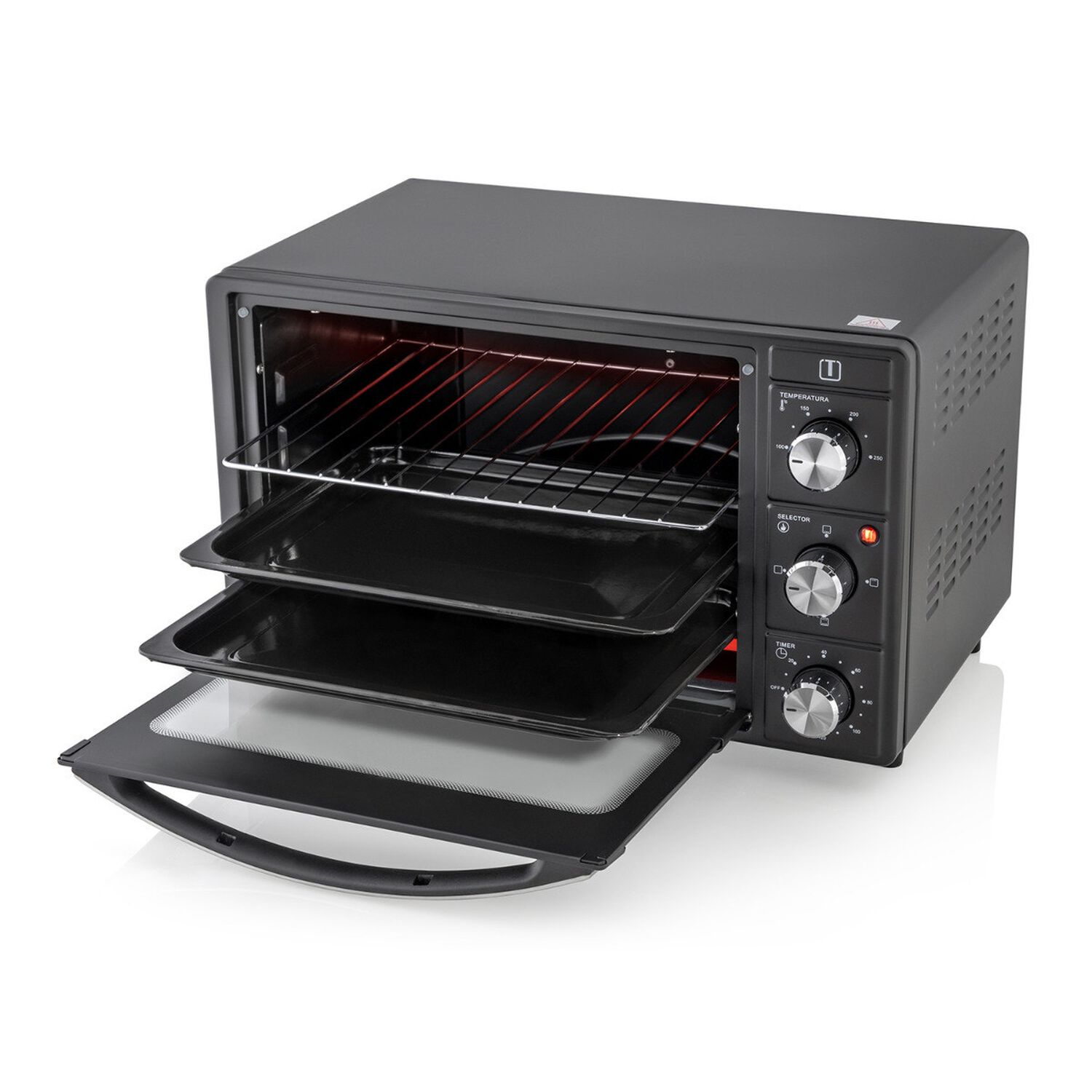 Horno El&eacute;ctrico De Mesa Thomas 25 Litros 1500w Con Grill, 2 Bandejas Y Timer 120 Minutos Negro image number 4.0