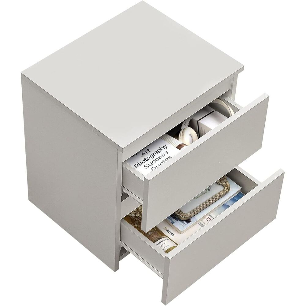 Velador Cajon Doble Minimal Blanco image number 5.0