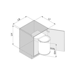 Basurero Mullboy 30 Lts Para Puerta 45 Cm Agoform Antracita