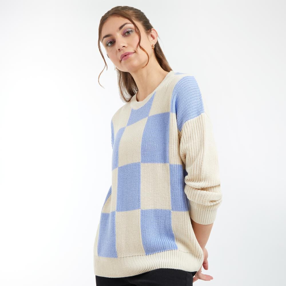 Sweater Cuadros Color Regular Cuello Redondo Mujer Freedom image number 2.0