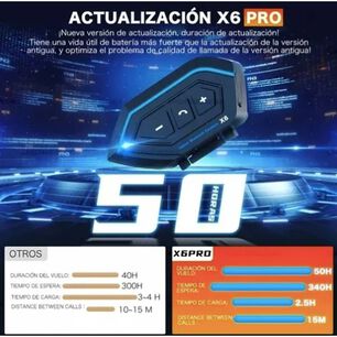 Aud&iacute;fonos Para Casco De Motos X6 Pro Bluetooth Impermeables