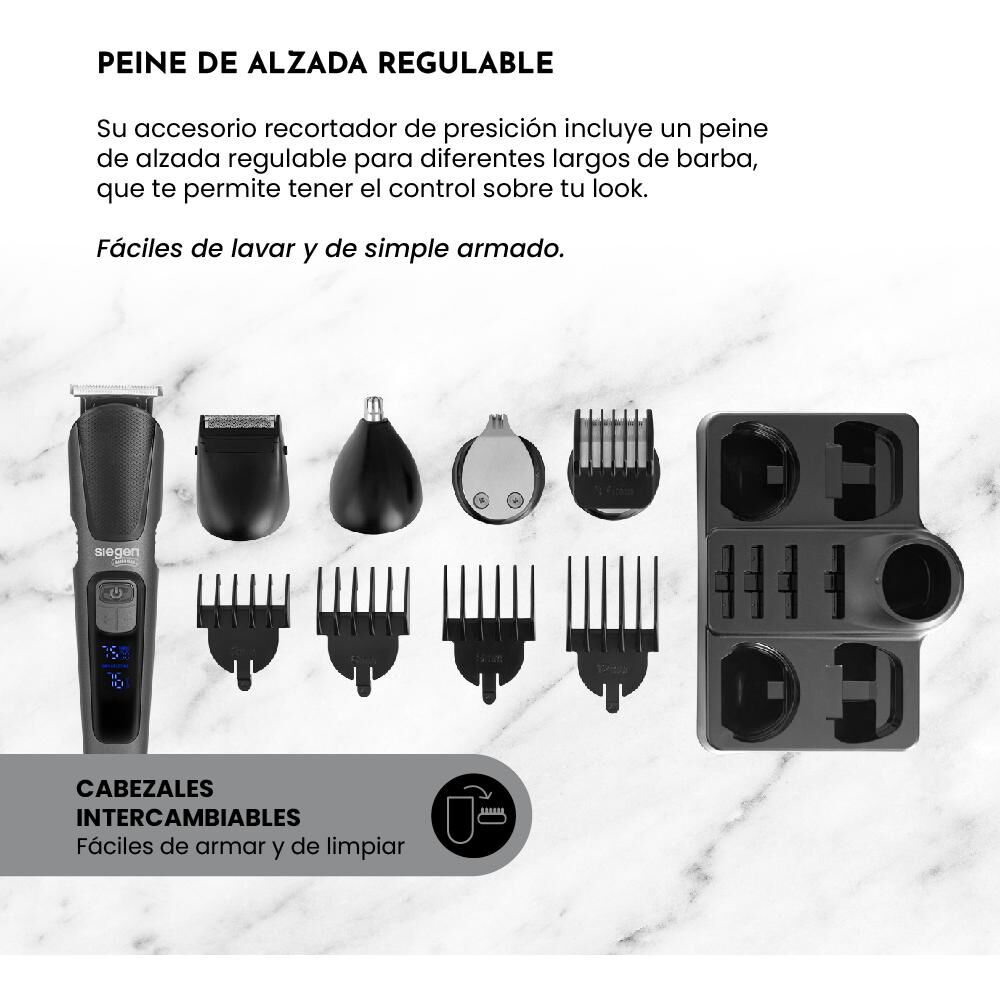 Corta Pelo Multistyler Siegen SG-8525, 5 en 1, Carga Rápida + Base Organizadora image number 4.0