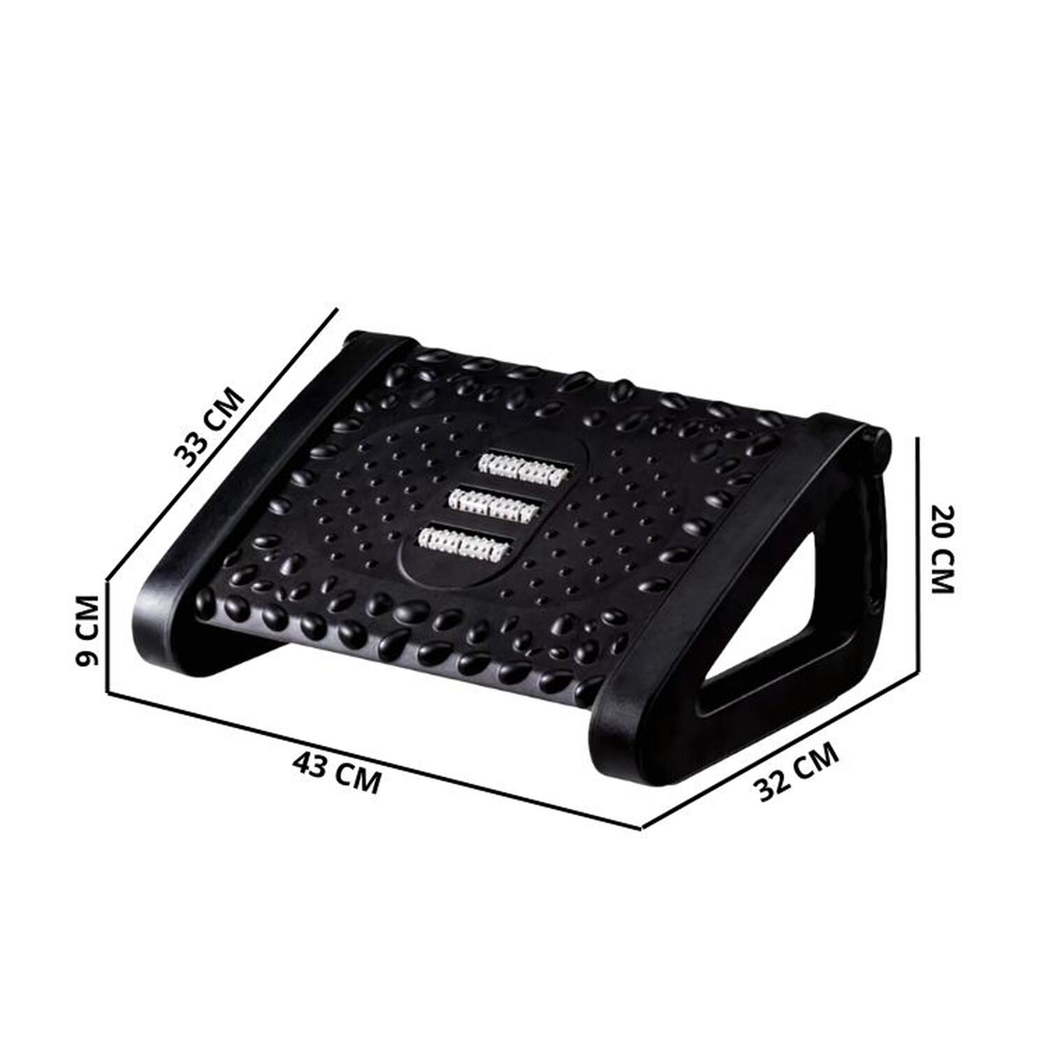 Reposapi&eacute;s Rodillos De Masaje Pedal Ajustable Ergonomico - Negro image number 1.0