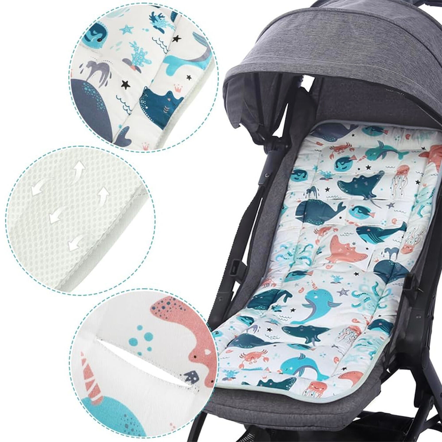 Cojin Cochesito Asiento Colchoneta Para Silla Porta Bebe image number 4.0