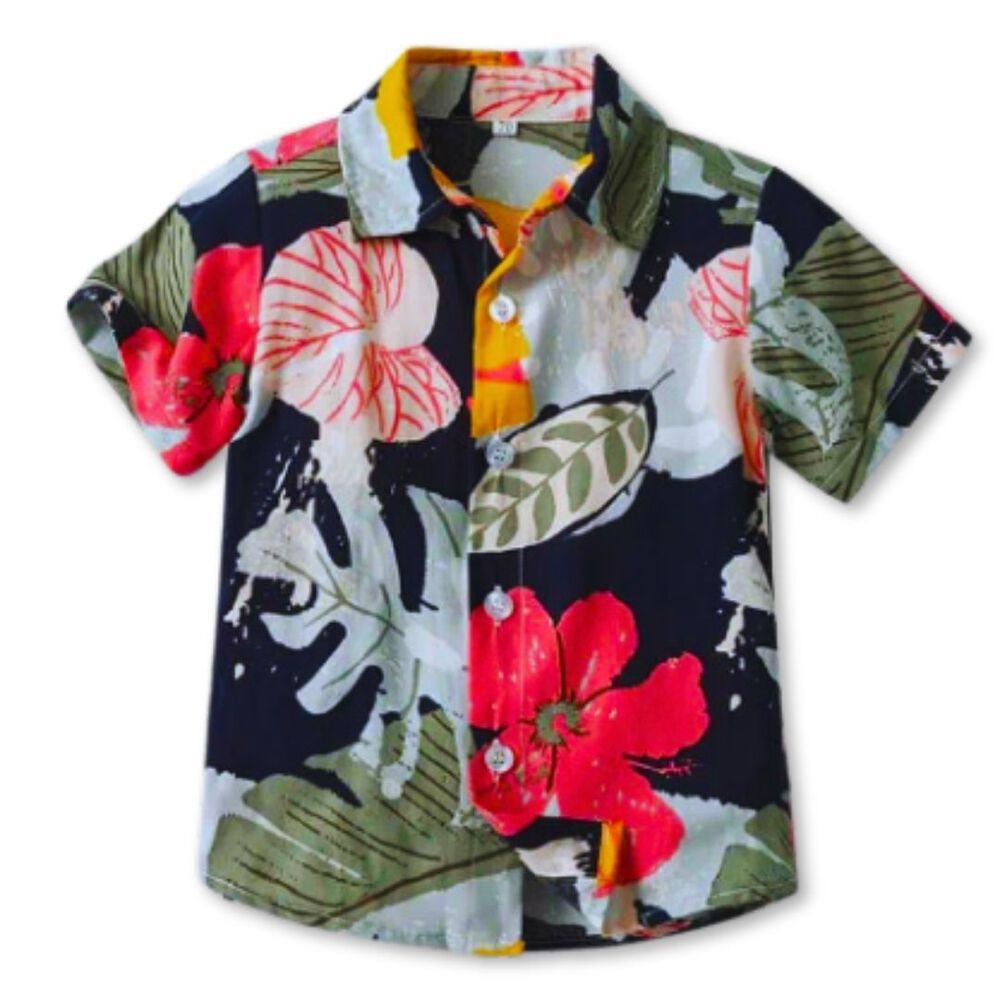 Camisa Hawaiana Manga Corta Niño De 6 Meses A 7 Años Verano Tropical Surtido image number 2.0