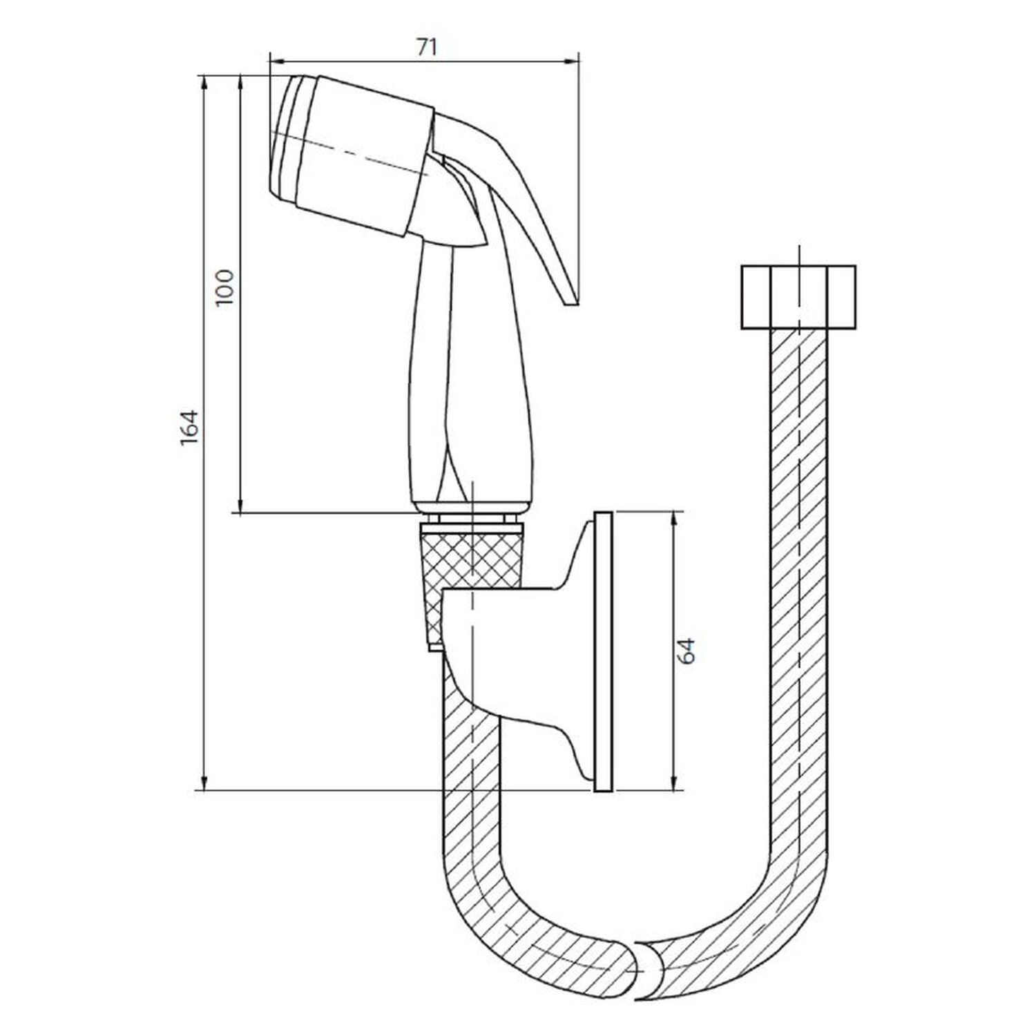 Kit Ducha Bidet 1 Funci&oacute;n Flexible 1,5 Mts Y Soporte Fijo Color Negro Con Plateado image number 5.0