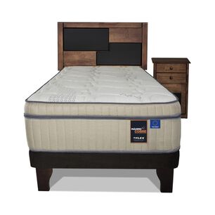 Cama Europea Flex M&aacute;ximo Cobre / 1.5 Plazas / Base Normal  + Set De Maderas