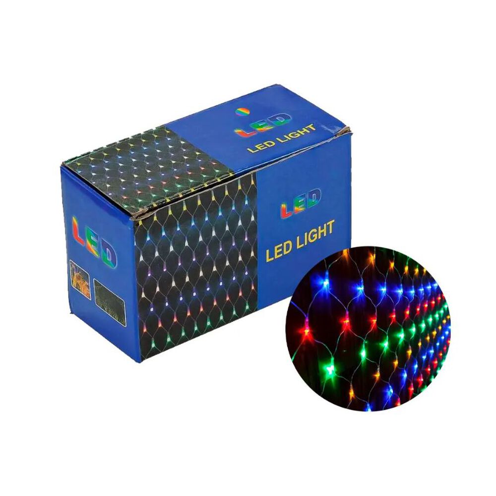 Malla Cascada De Luces Solares 240 Led Multicolores 3x3 Metros image number 0.0