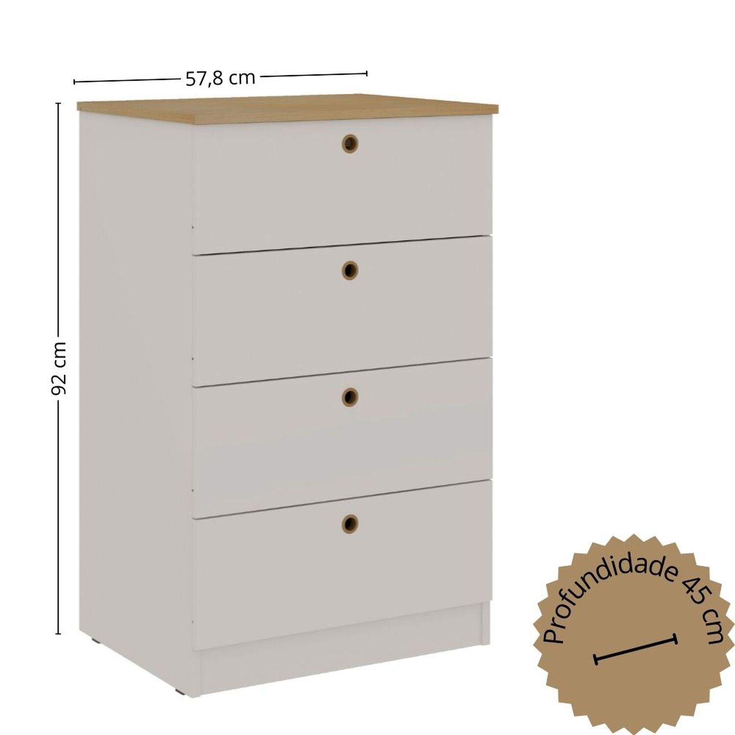 Comoda 4 Cajones Hazlo Tu Mismo Simm Blanco image number 3.0