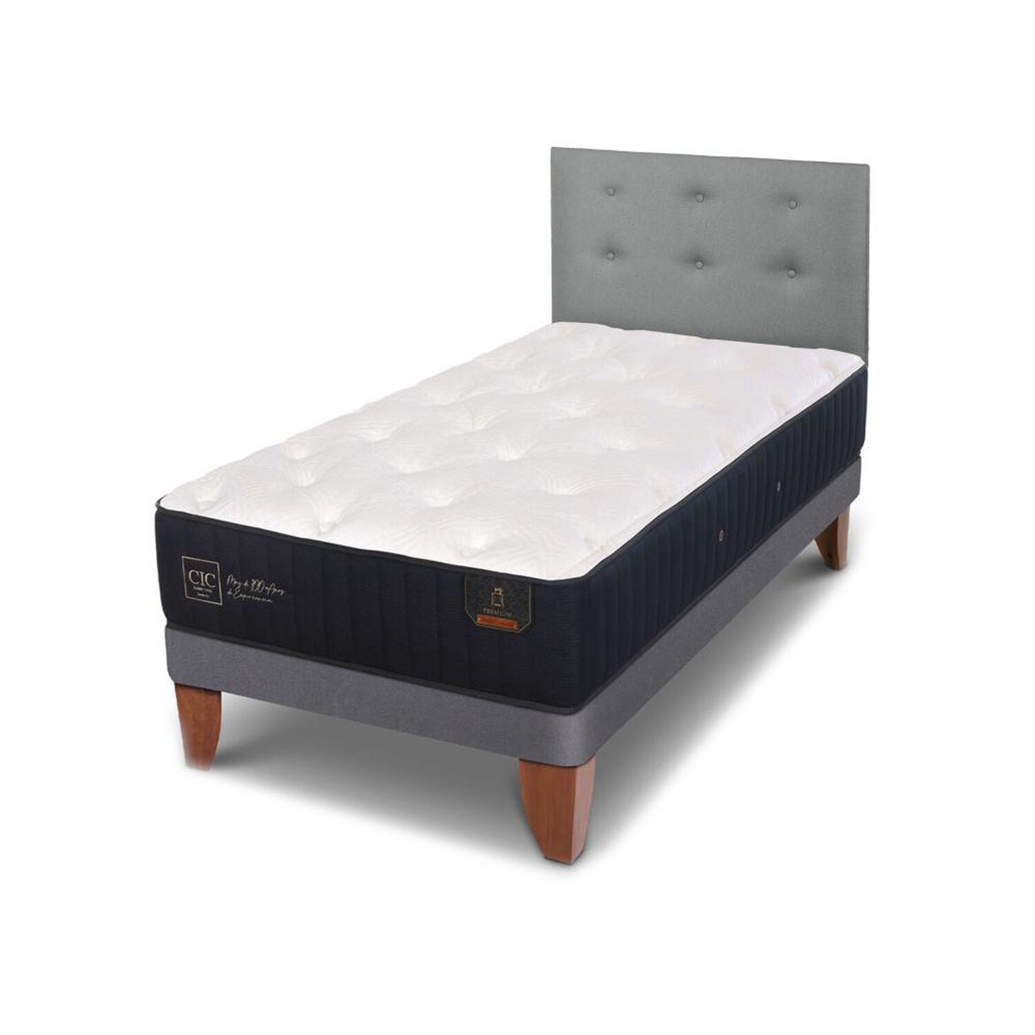Cama Europea Cic Premium / 1.5 Plazas / Base Normal + Respaldo image number 3.0