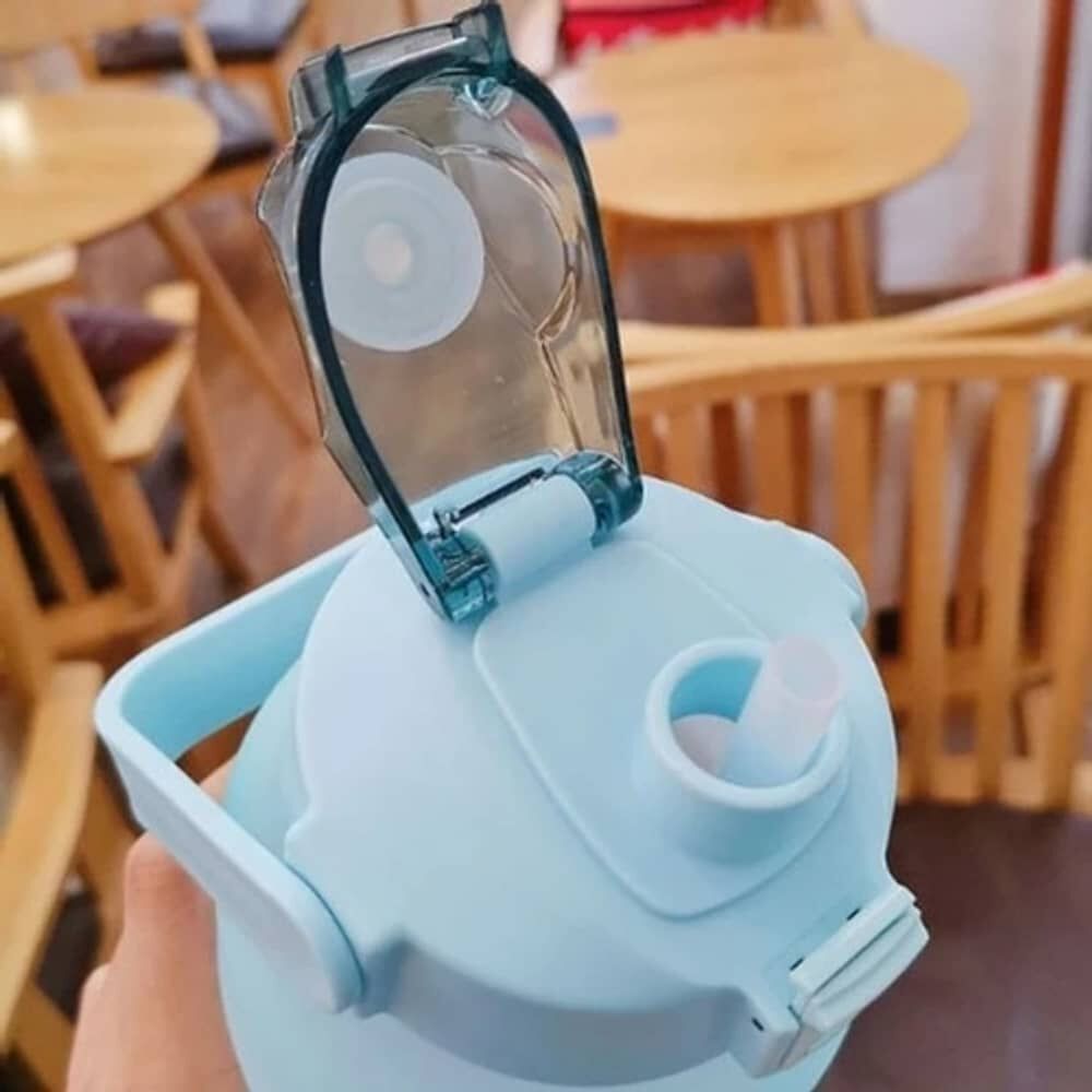 Botella De Agua De 2 Litros Con Pajita Fitness image number 2.0