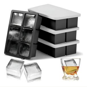 Set 4 Molde Silicona 6 Cavidades Negro Con Tapa Reposteria