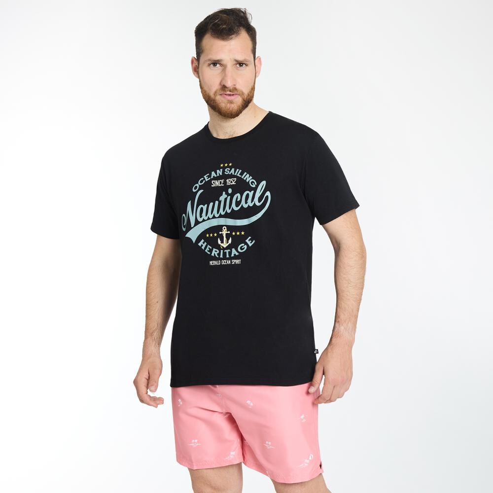 Polera Regular Manga Corta Cuello Redondo Hombre Herald image number 2.0