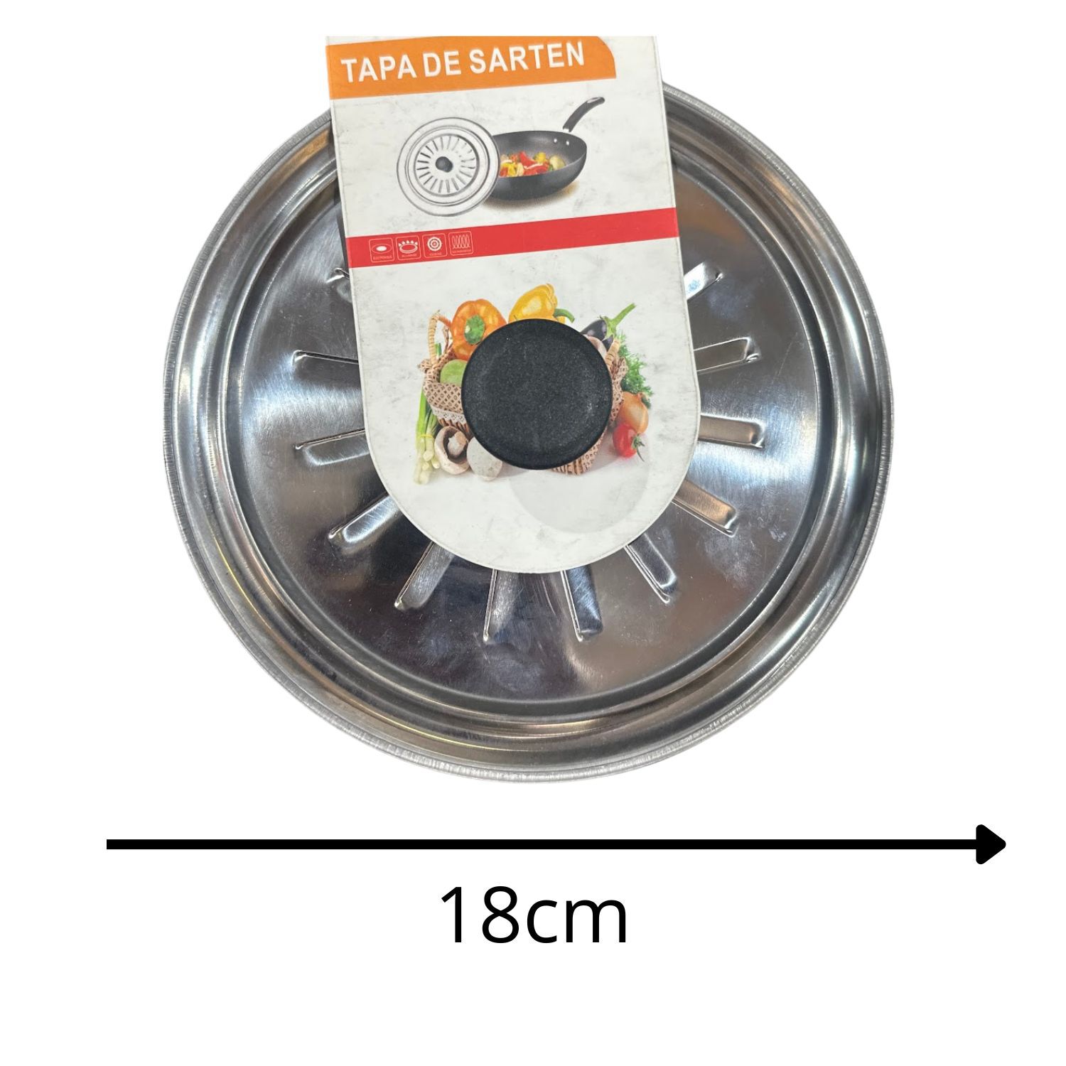 Tapa De Olla 18cm Alta Calidad Resistente Acero Cocina image number 3.0