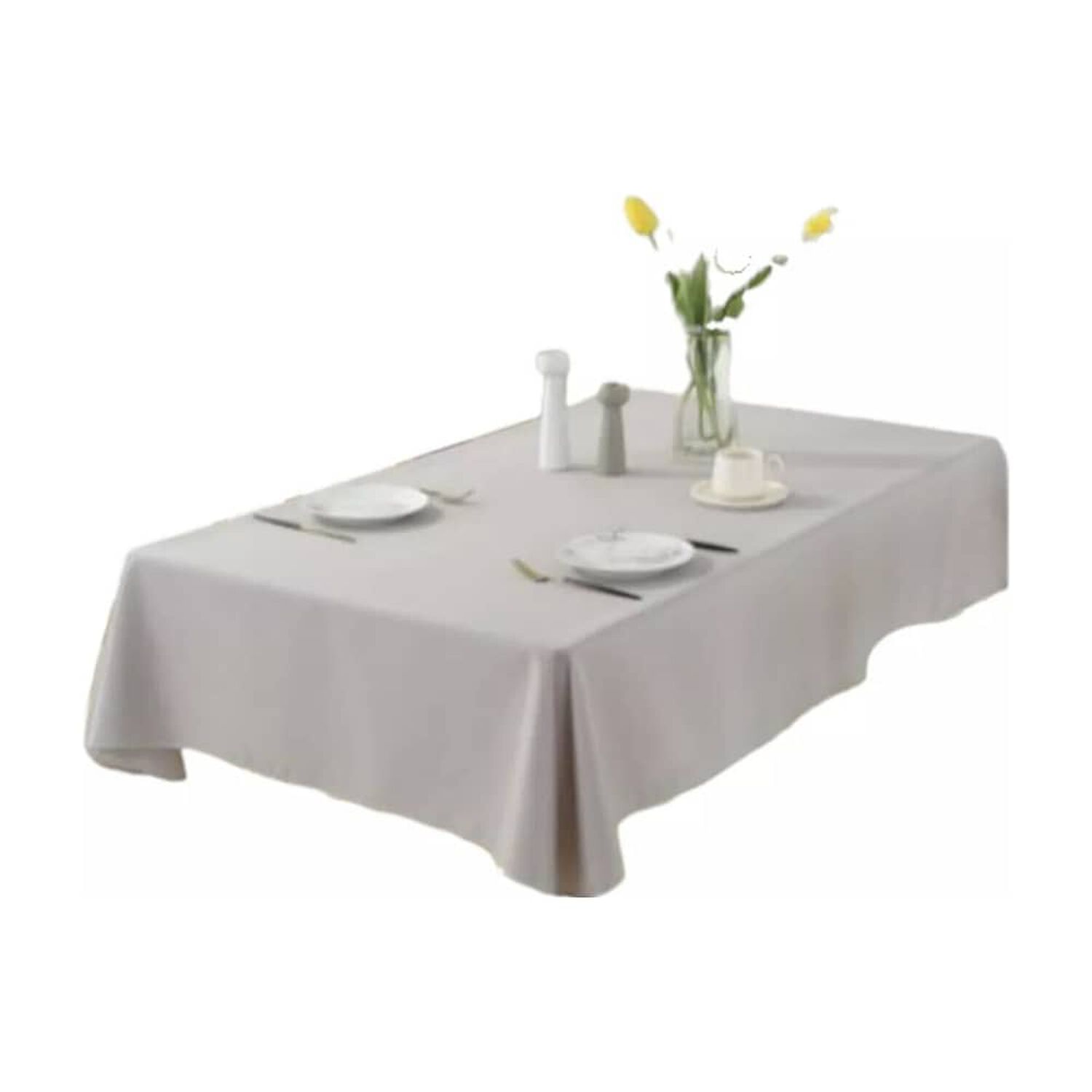 Mantel De Mesa Impermeable Liso Un&iacute; Color 140x140cm Gris image number 2.0