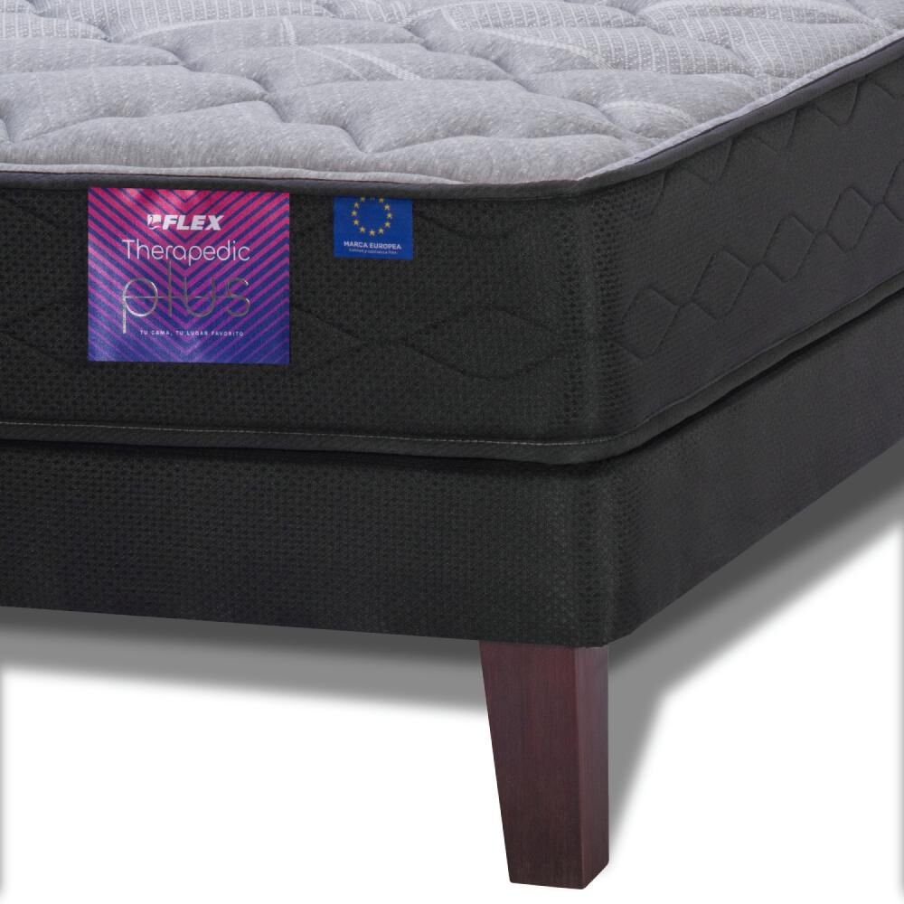 Cama Europea Flex Therapedic Plus / King / Base Dividida + Set De Maderas image number 2.0
