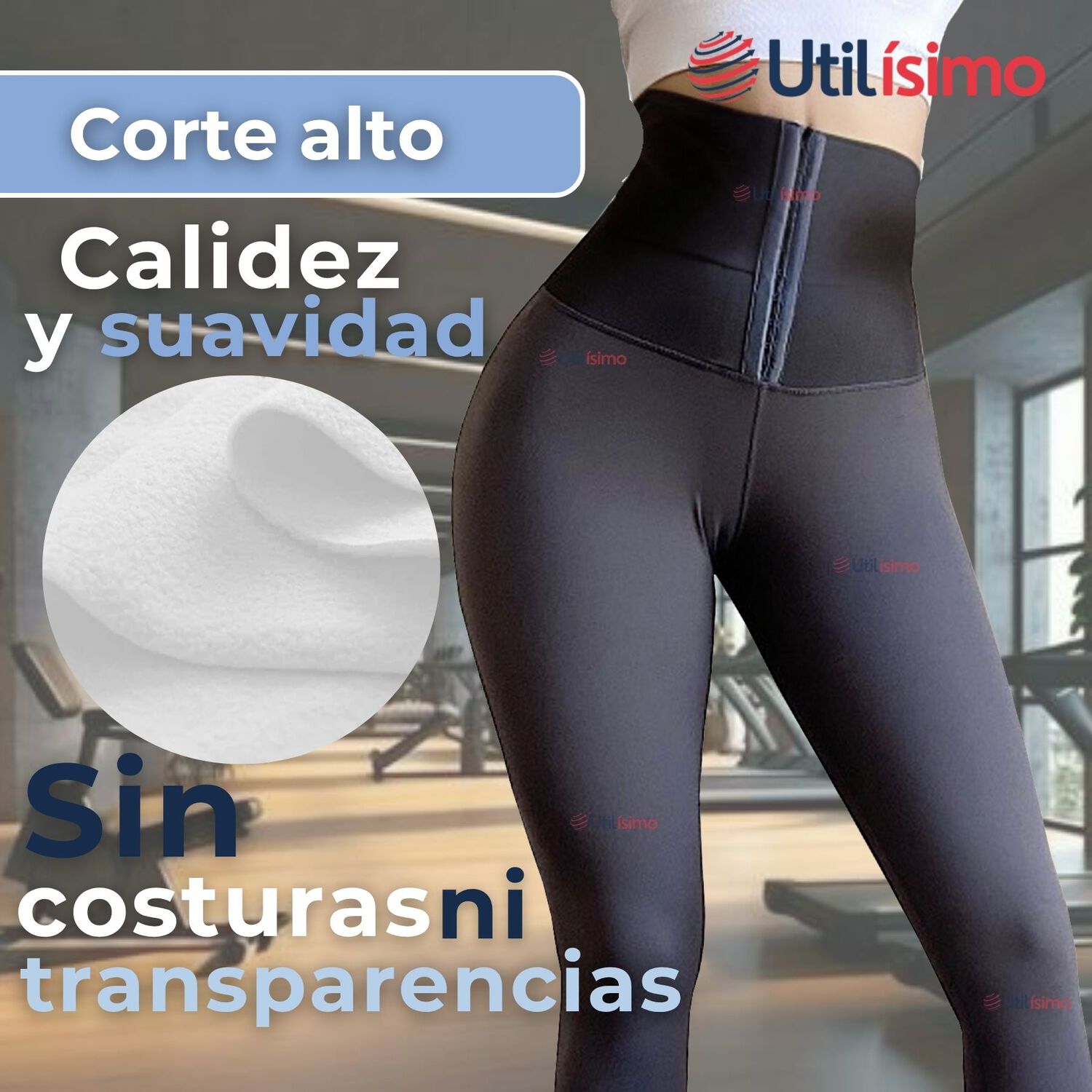 Calza Leggings Deportiva Tiro Alto Con Faja Reductora Y Moldeadora Mujer image number 6.0