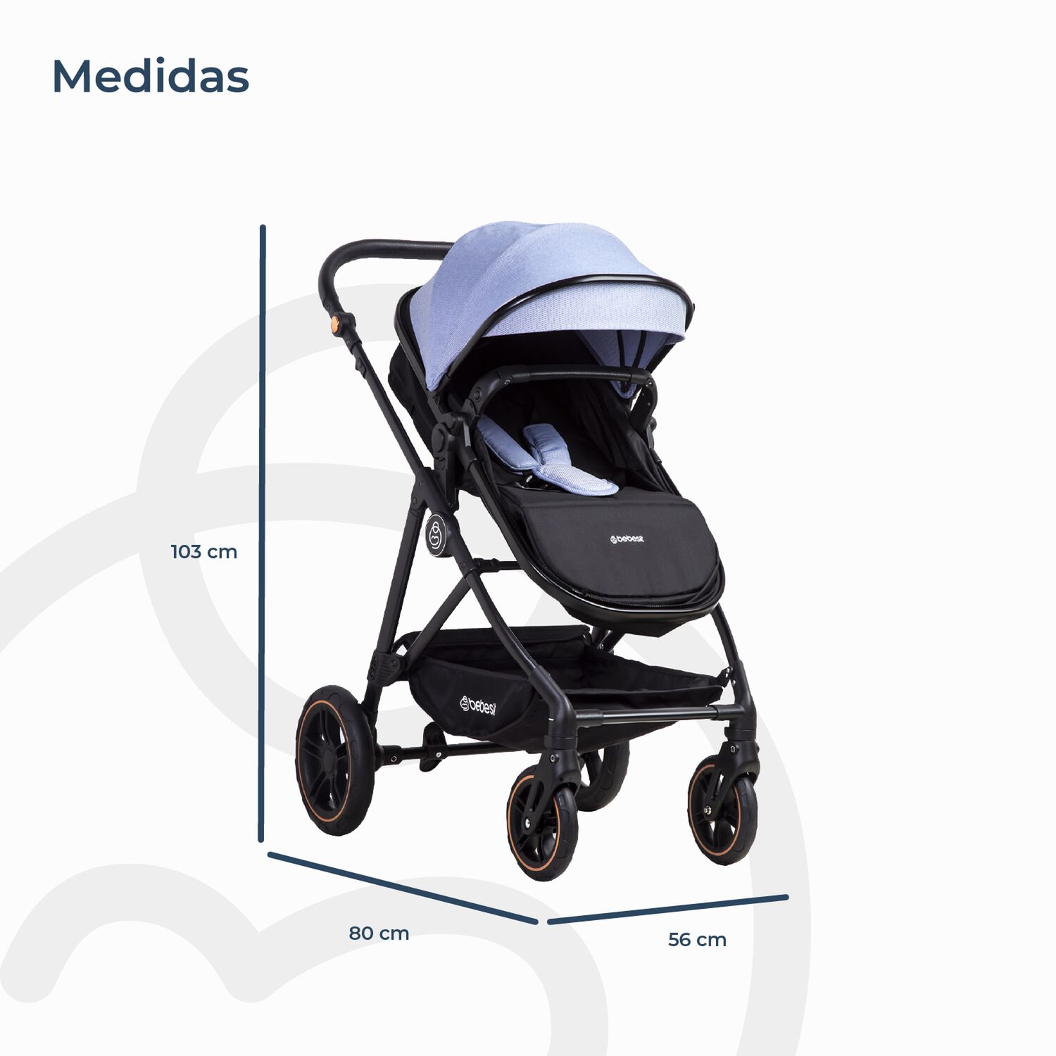 Coche Cuna Paseo Street Azul Bebesit image number 10.0