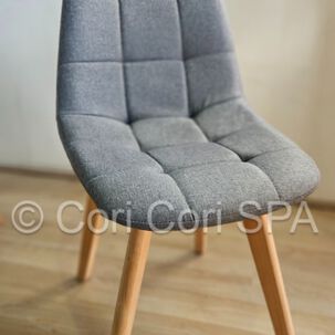 Silla Capitonne Lino Gris