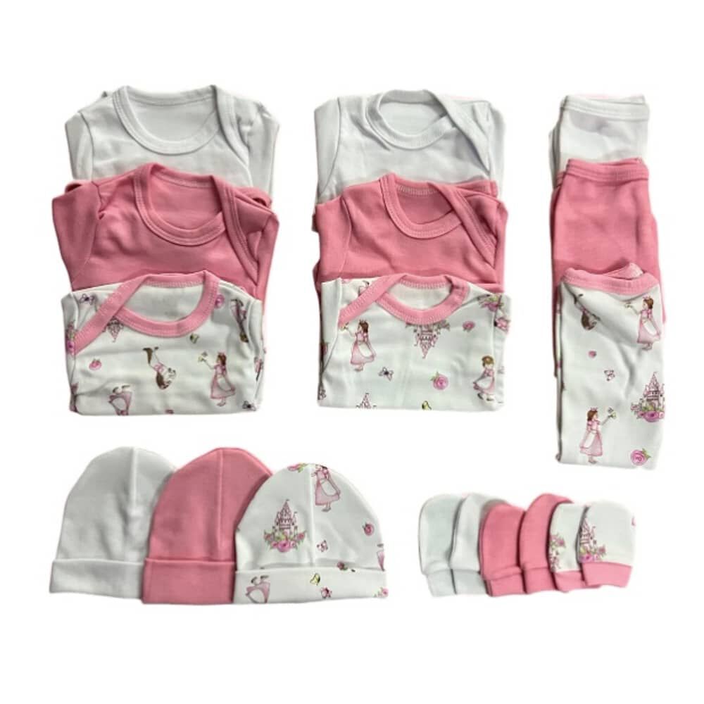 Pack Ajuar Beb&eacute; 100% Algod&oacute;n (0-3 Meses) Rosado image number 0.0