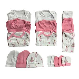 Pack Ajuar Beb&eacute; 100% Algod&oacute;n (0-3 Meses) Rosado