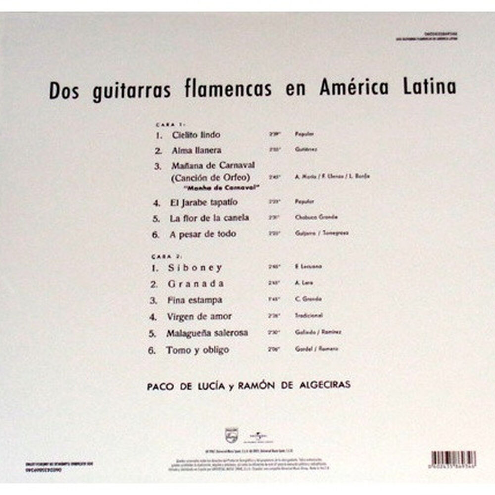 Paco De Lucia - Dos Guitarras Flamencas En America Latina | Vinilo image number 3.0