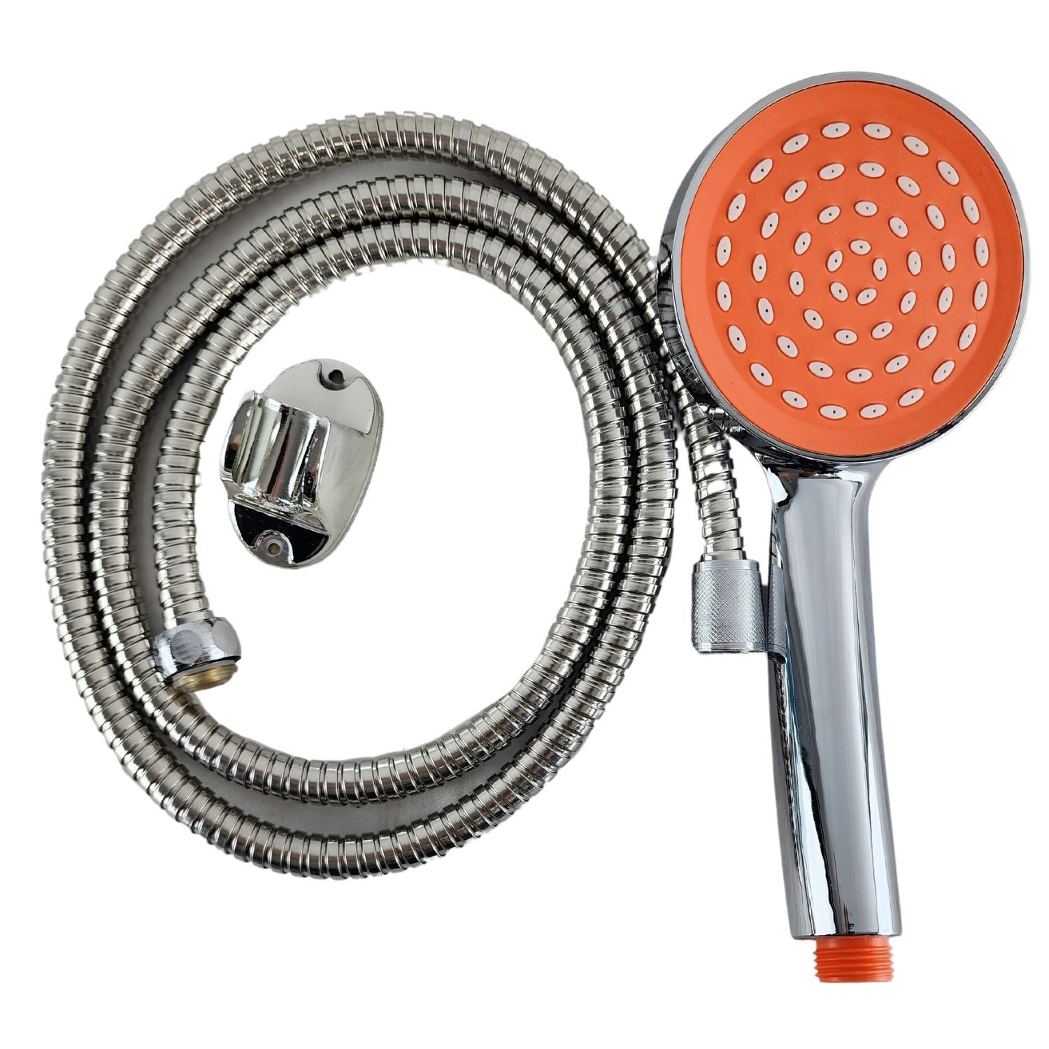 Pack Manguera Flexible 150cm Soporte Mango Ducha Naranjo image number 6.0
