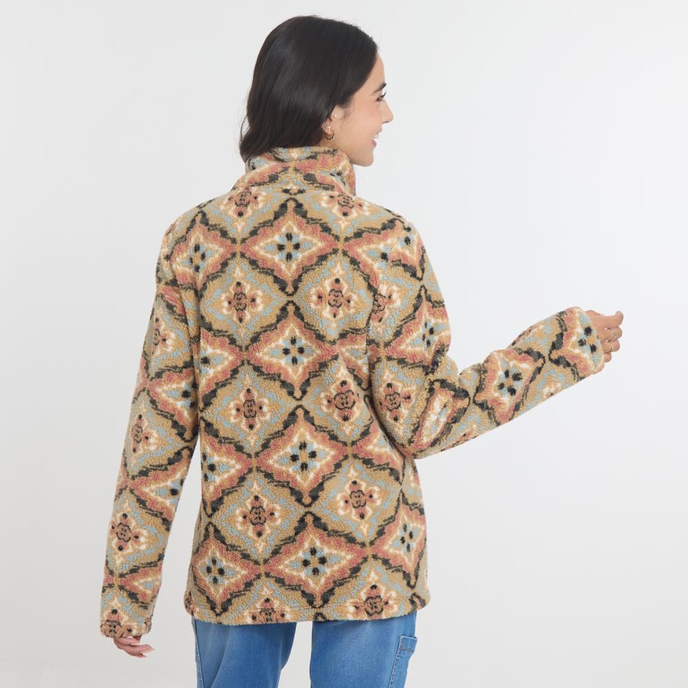 Polerón Full Print Regular Cuello Alto Medio Cierre Mujer Ocean Pacific image number 3.0