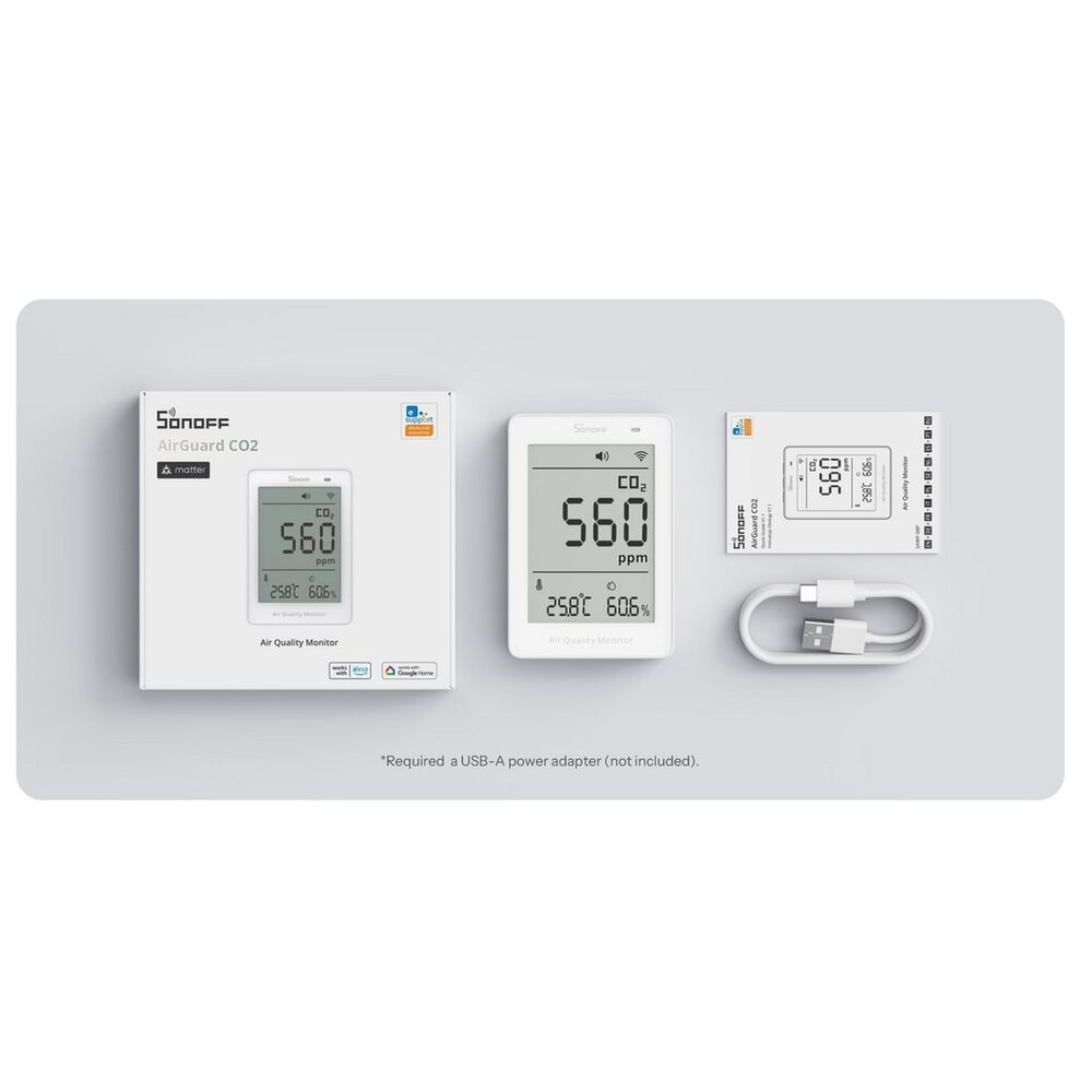 Monitor De Calidad Del Aire Co2 Wifi Matter Sonoff Airguard image number 6.0