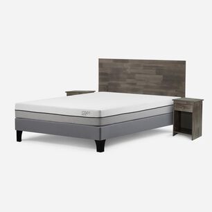 Cama Europea Rosen Pratta / 2 Plazas / Base Normal + Set De Maderas Tabor Grafito